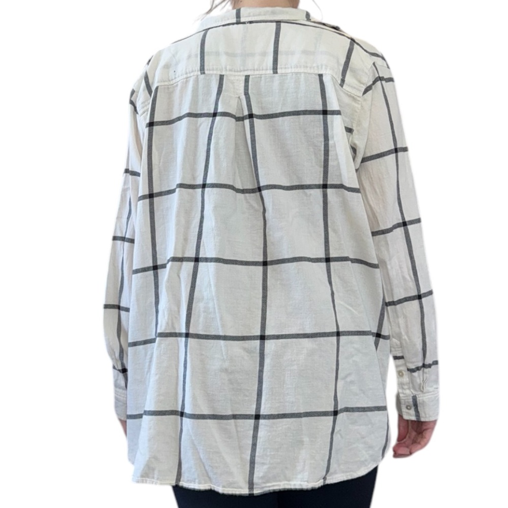 Off White Plaid Button Down - image 3